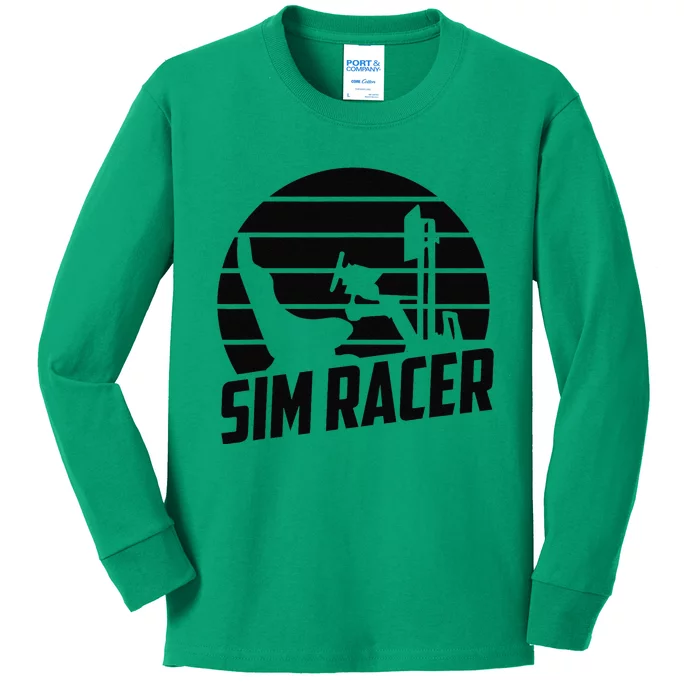 Gaming Simulation Racer Race Car Sim Racing Kids Long Sleeve Shirt