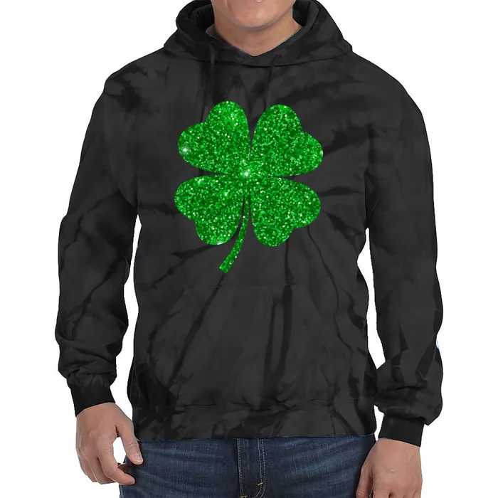 Glitter Shamrock St Patrick's Day Tie Dye Hoodie