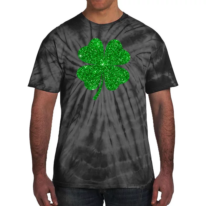 Glitter Shamrock St Patrick's Day Tie-Dye T-Shirt