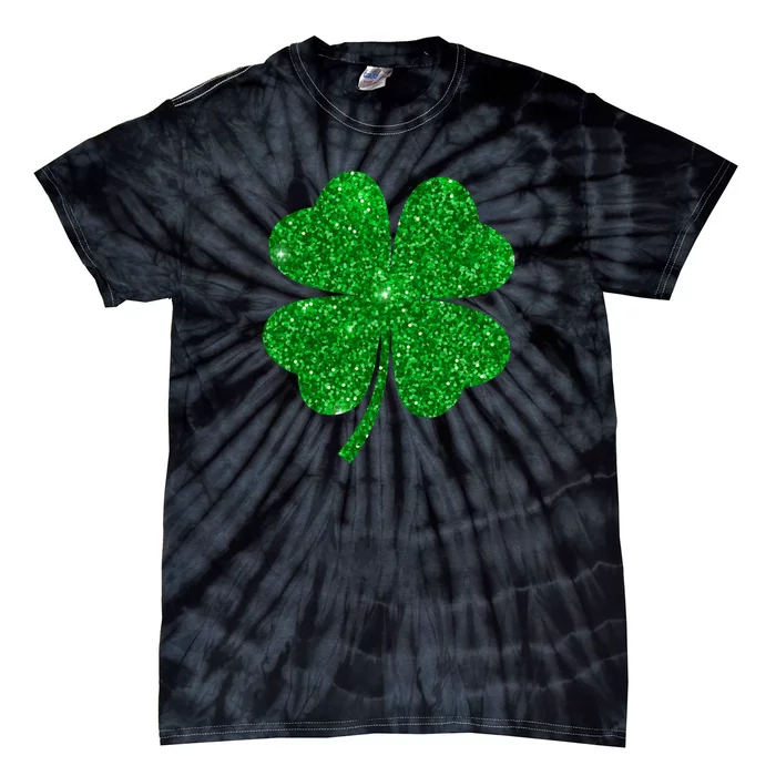 Glitter Shamrock St Patrick's Day Tie-Dye T-Shirt