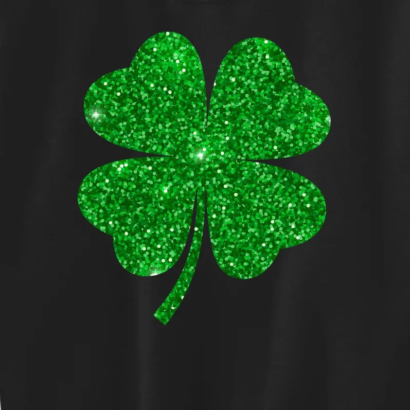 Glitter Shamrock St Patrick's Day Kids Sweatshirt