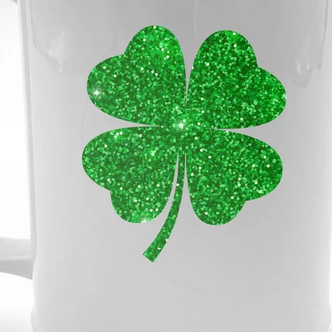 Glitter Shamrock St Patrick's Day Front & Back Beer Stein