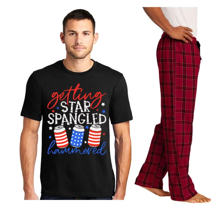 Getting Star Spangled Hammered 4th Of July Patriotic Us Flag Gift Pajama Set