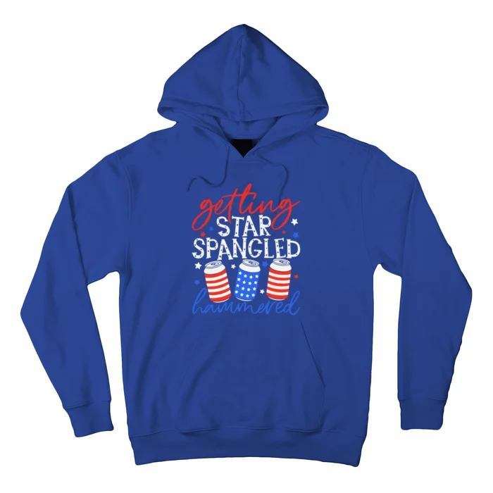 Getting Star Spangled Hammered 4th Of July Patriotic Us Flag Gift Hoodie