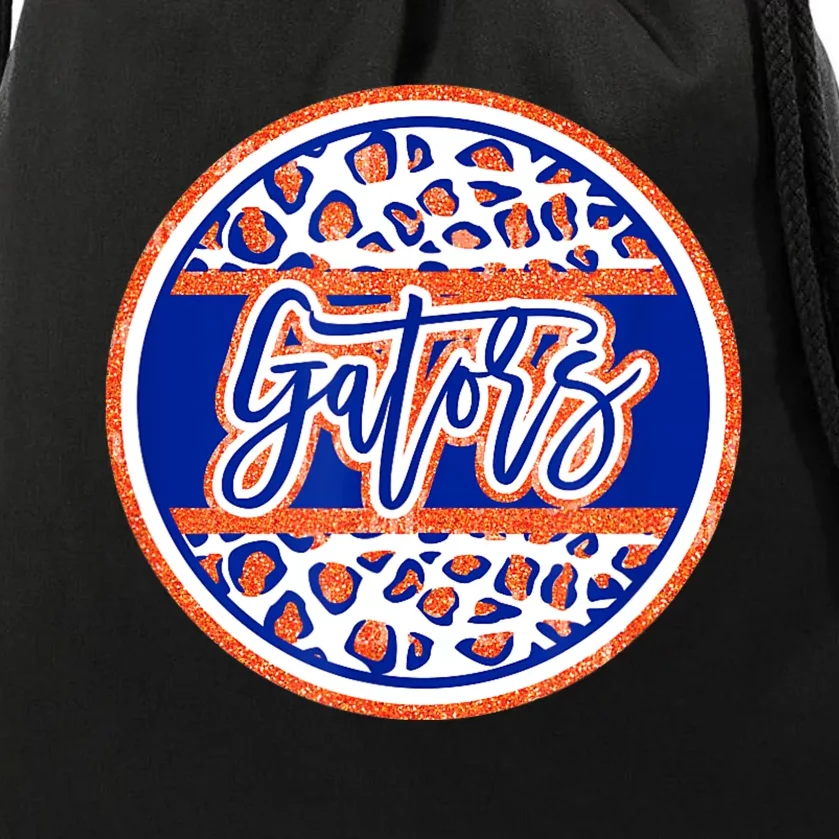 Gators School Sports Fan Team Spirit Mascot Heart Drawstring Bag