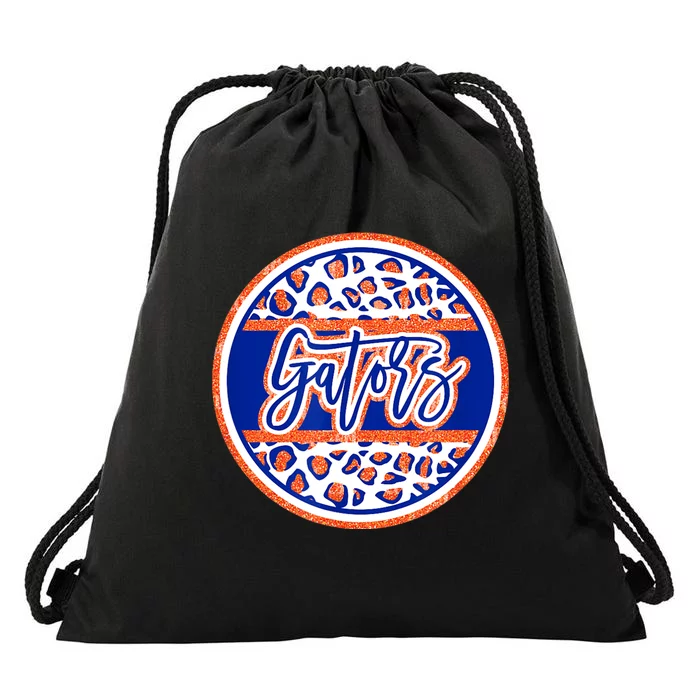 Gators School Sports Fan Team Spirit Mascot Heart Drawstring Bag