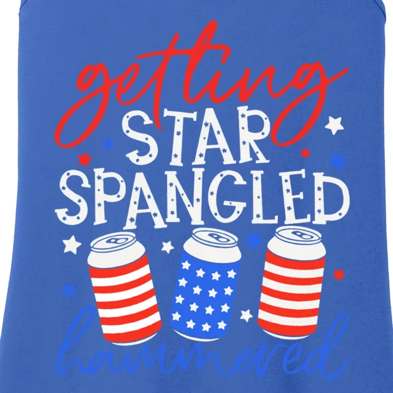 Getting Star Spangled Hammered 4th Of July Patriotic Us Flag Gift Ladies Essential Tank