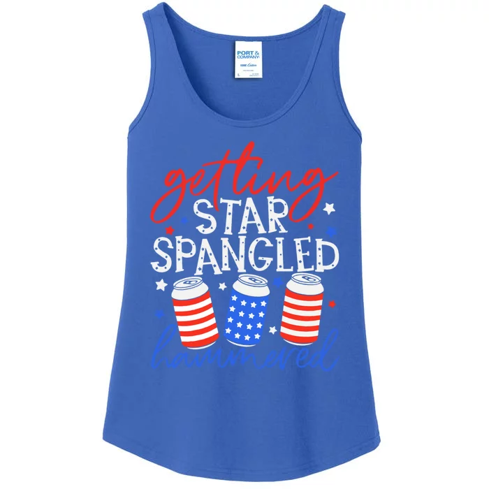 Getting Star Spangled Hammered 4th Of July Patriotic Us Flag Gift Ladies Essential Tank