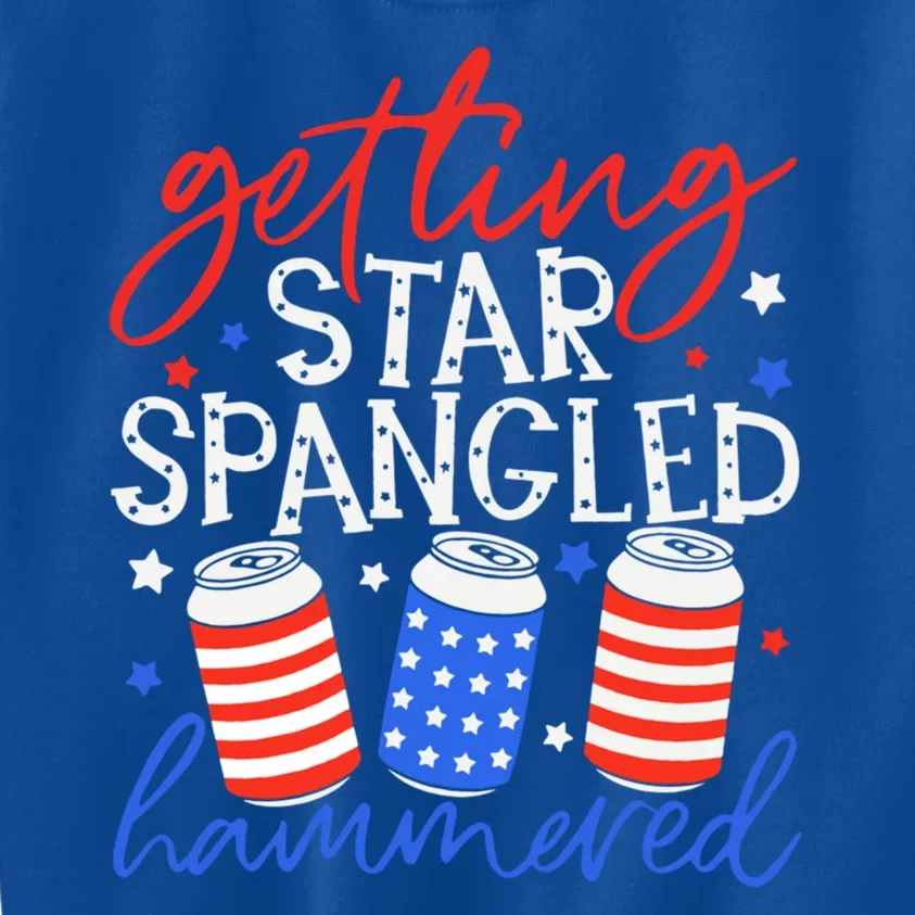 Getting Star Spangled Hammered 4th Of July Patriotic Us Flag Gift Kids Sweatshirt