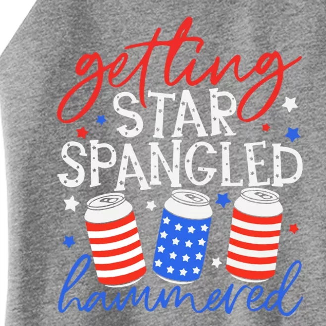 Getting Star Spangled Hammered 4th Of July Patriotic Us Flag Gift Women’s Perfect Tri Rocker Tank