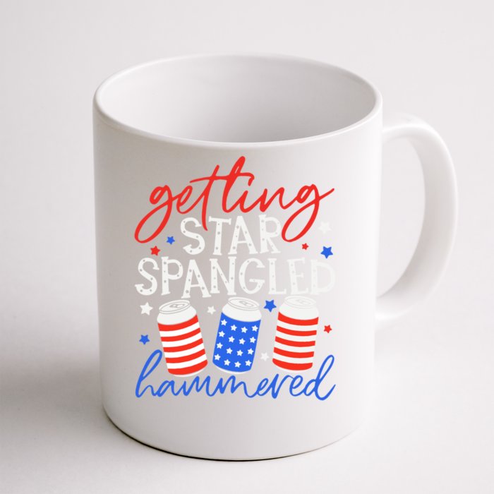 Getting Star Spangled Hammered 4th Of July Patriotic Us Flag Gift Front & Back Coffee Mug