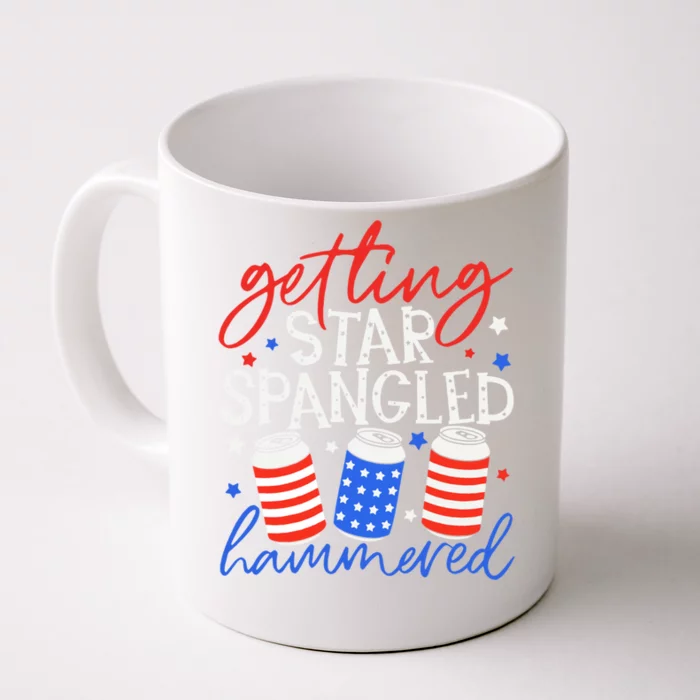 Getting Star Spangled Hammered 4th Of July Patriotic Us Flag Gift Front & Back Coffee Mug