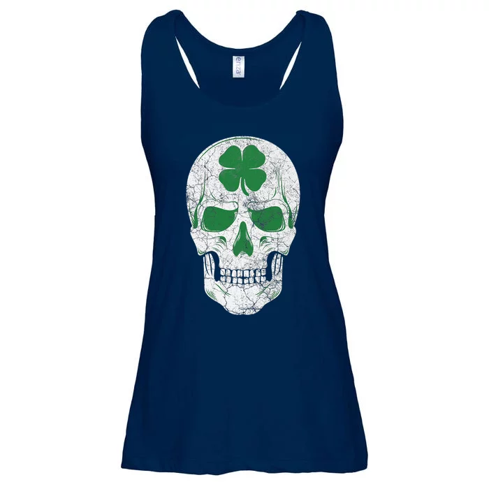 Green Shamrock Skull Irish Ireland ST PATRICKS DAY Gift Ladies Essential Flowy Tank