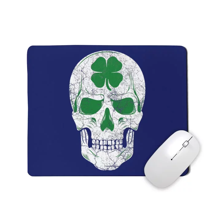 Green Shamrock Skull Irish Ireland ST PATRICKS DAY Gift Mousepad