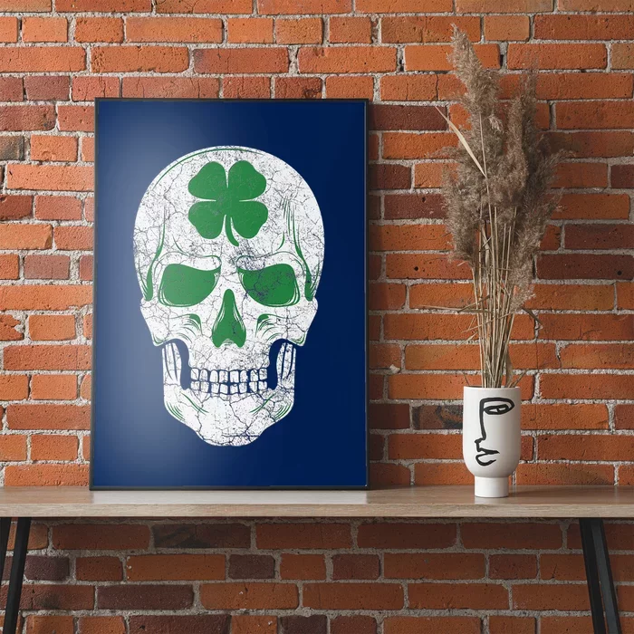 Green Shamrock Skull Irish Ireland ST PATRICKS DAY Gift Poster