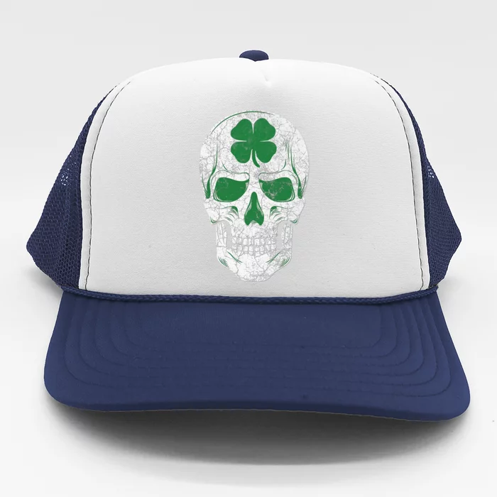 Green Shamrock Skull Irish Ireland ST PATRICKS DAY Gift Trucker Hat