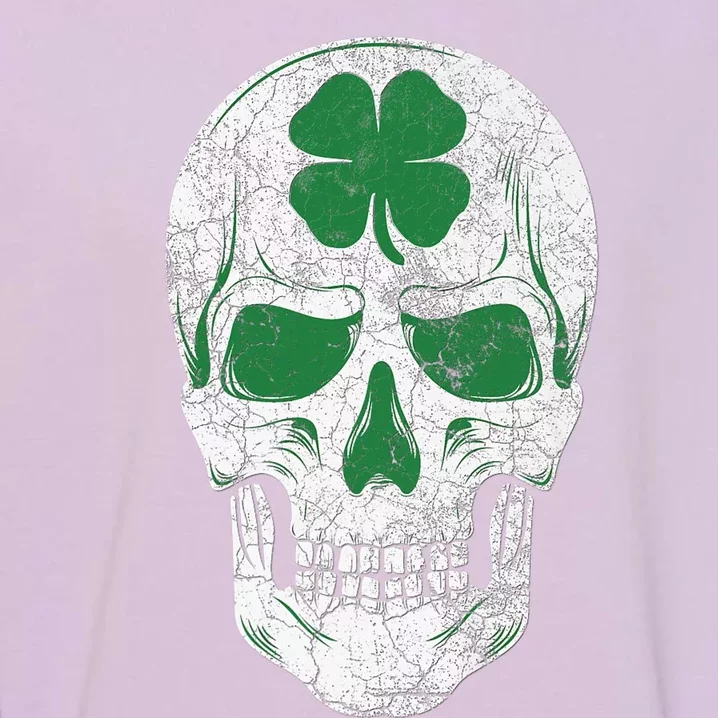 Green Shamrock Skull Irish Ireland ST PATRICKS DAY Gift Garment-Dyed Sweatshirt