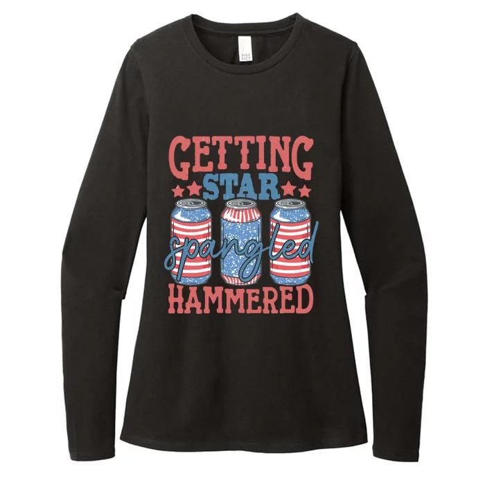 Getting Star Spangled Hammered 4th Of July Retro Style Beer Gift Womens CVC Long Sleeve Shirt