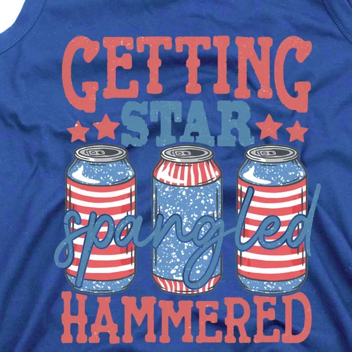 Getting Star Spangled Hammered 4th Of July Retro Style Beer Gift Tank Top