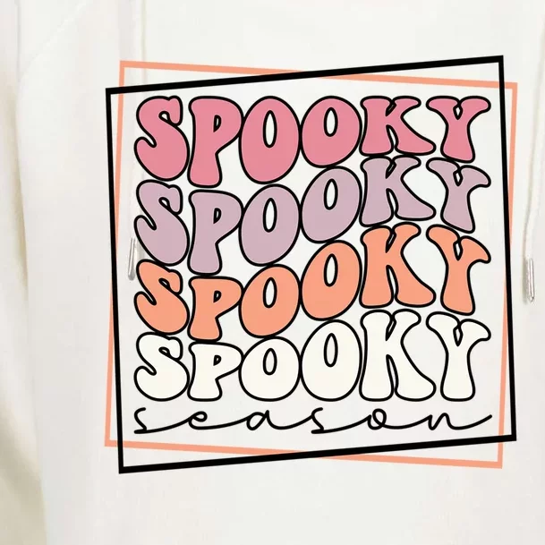 Groovy Spooky Season Retro Spooky Vibes Halloween Gift Womens Funnel Neck Pullover Hood