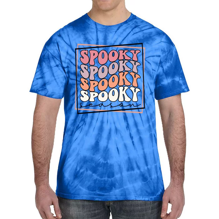 Groovy Spooky Season Retro Spooky Vibes Halloween Gift Tie-Dye T-Shirt