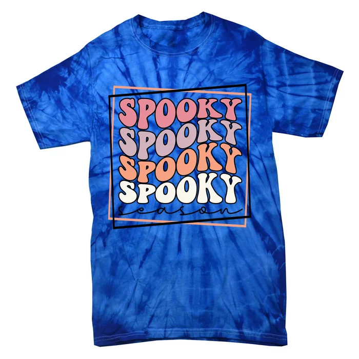 Groovy Spooky Season Retro Spooky Vibes Halloween Gift Tie-Dye T-Shirt