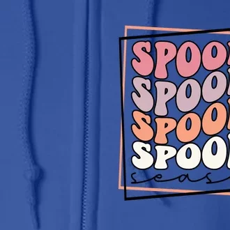 Groovy Spooky Season Retro Spooky Vibes Halloween Gift Full Zip Hoodie