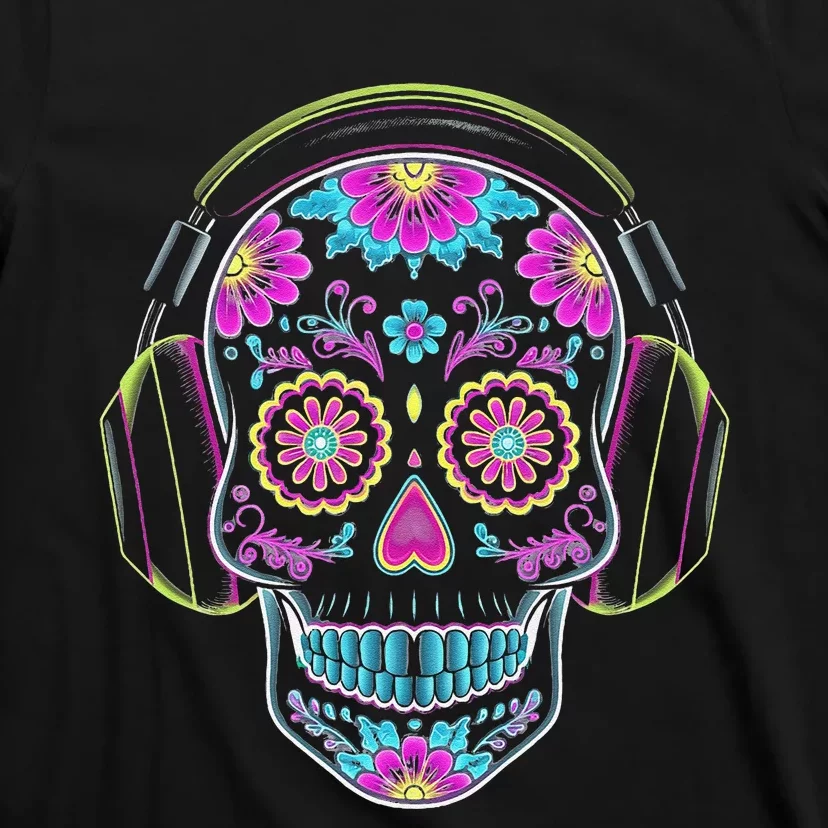 Gamer Sugar Skull Dia De Los Muertos Gaming Day Of The Dead T-Shirt