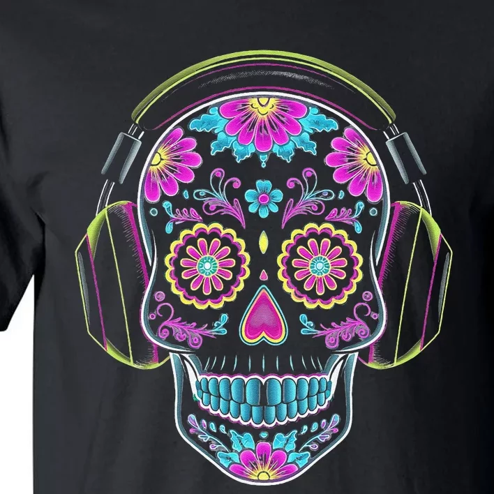 Gamer Sugar Skull Dia De Los Muertos Gaming Day Of The Dead Tall T-Shirt