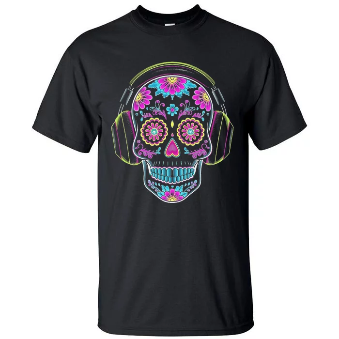 Gamer Sugar Skull Dia De Los Muertos Gaming Day Of The Dead Tall T-Shirt