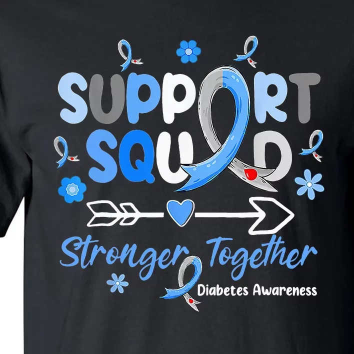 Groovy Support Squad Blue Ribbon Diabetes Awareness Tall T-Shirt