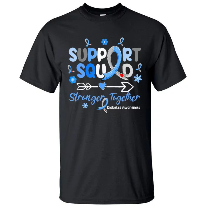 Groovy Support Squad Blue Ribbon Diabetes Awareness Tall T-Shirt