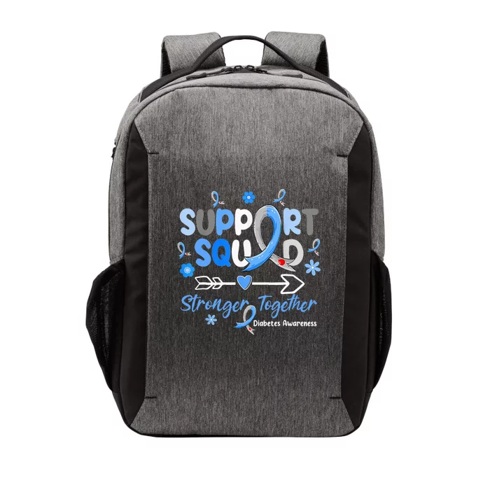 Groovy Support Squad Blue Ribbon Diabetes Awareness Vector Backpack