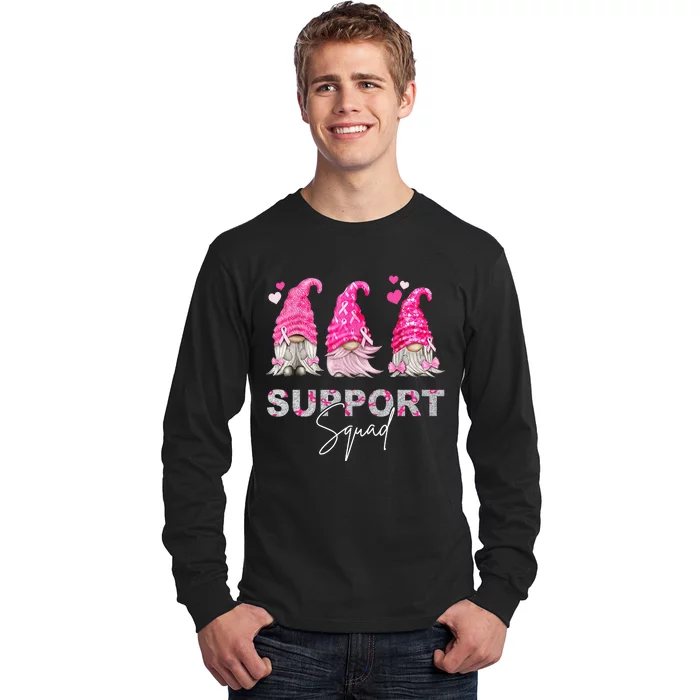 Gnome Support Squad Breast Cancer Long Sleeve Shirt