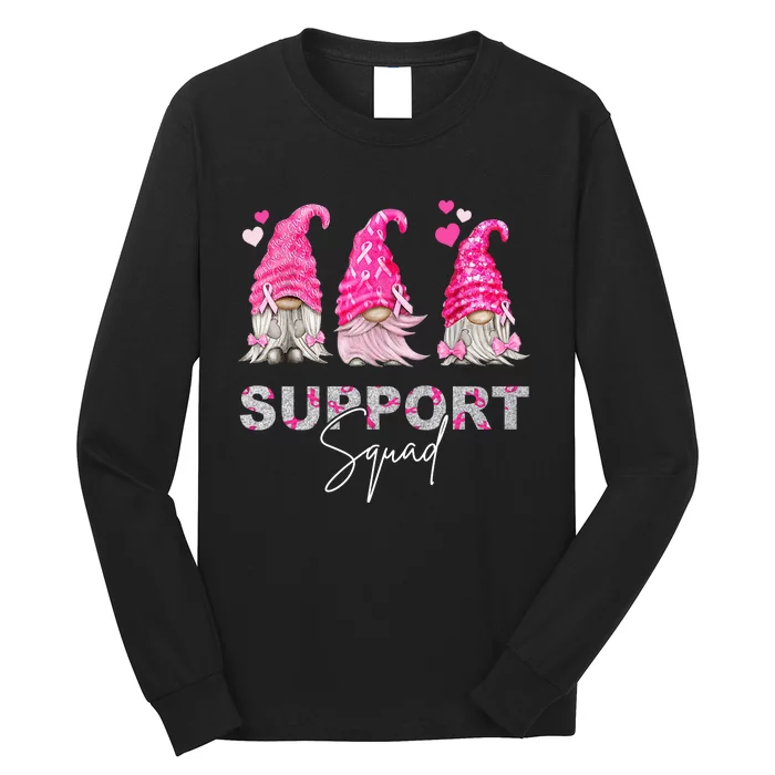 Gnome Support Squad Breast Cancer Long Sleeve Shirt