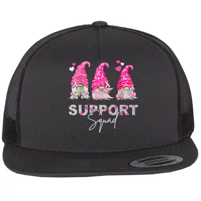 Gnome Support Squad Breast Cancer Flat Bill Trucker Hat