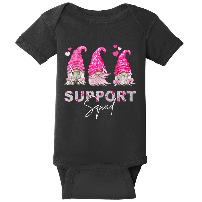 Gnome Support Squad Breast Cancer Baby Bodysuit