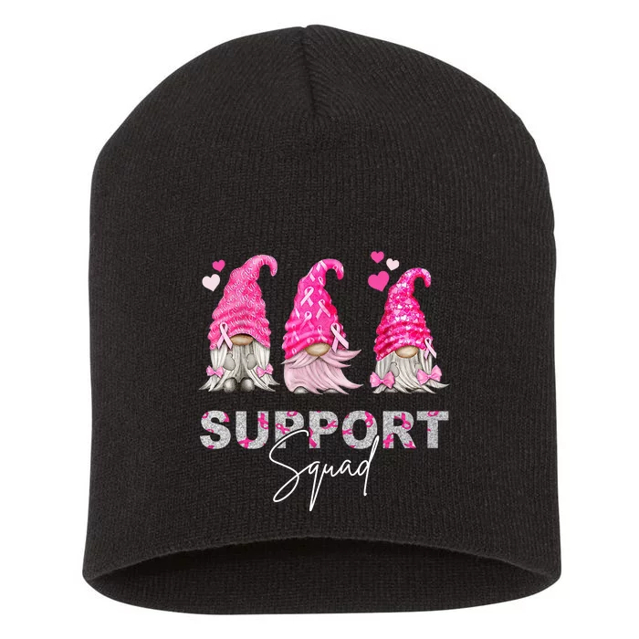 Gnome Support Squad Breast Cancer Short Acrylic Beanie