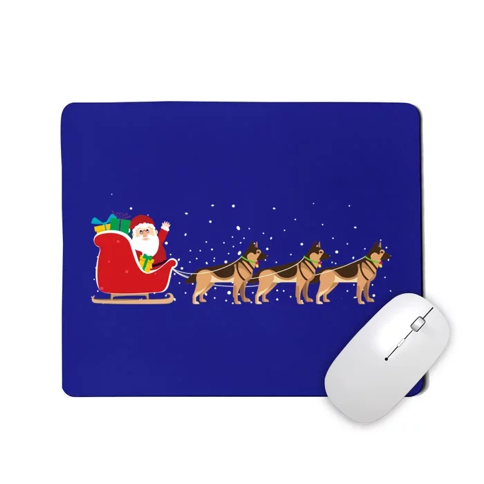 Ger Sheperd Santa Christmas Sleigh Ger Sheperd Xmas Funny Gift Mousepad