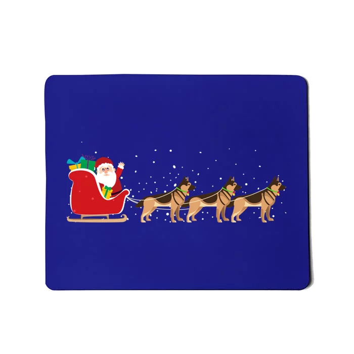 Ger Sheperd Santa Christmas Sleigh Ger Sheperd Xmas Funny Gift Mousepad