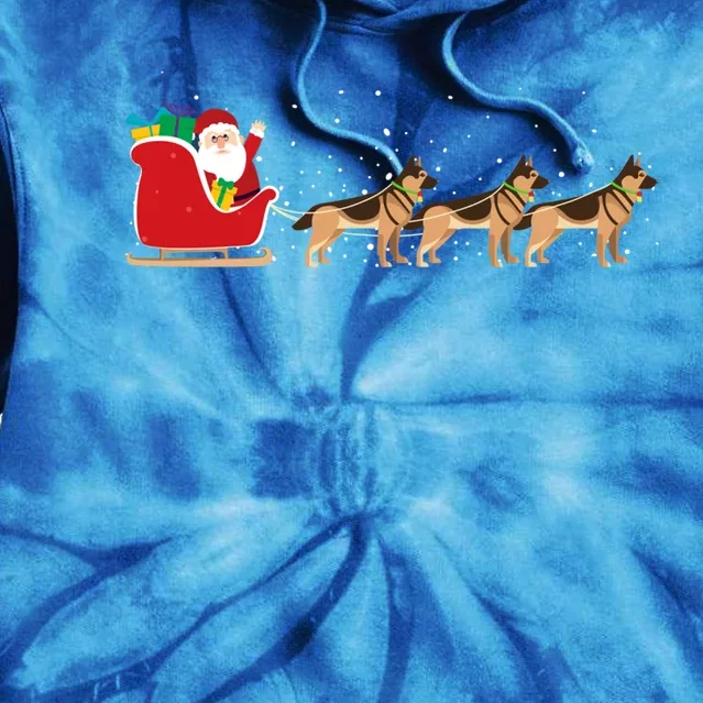 Ger Sheperd Santa Christmas Sleigh Ger Sheperd Xmas Funny Gift Tie Dye Hoodie