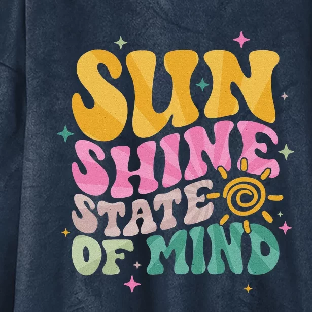 Groovy Sunshine State Of Mind Summer Break Vacation Hooded Wearable Blanket