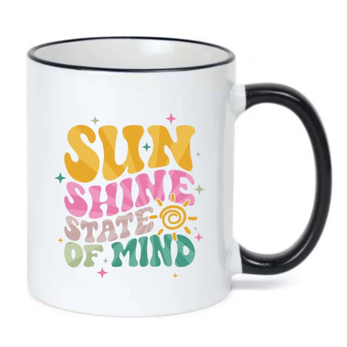 Groovy Sunshine State Of Mind Summer Break Vacation Black Color Changing Mug