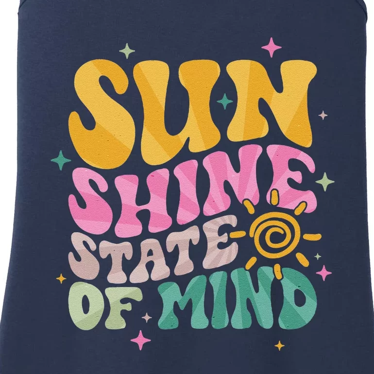 Groovy Sunshine State Of Mind Summer Break Vacation Ladies Essential Tank