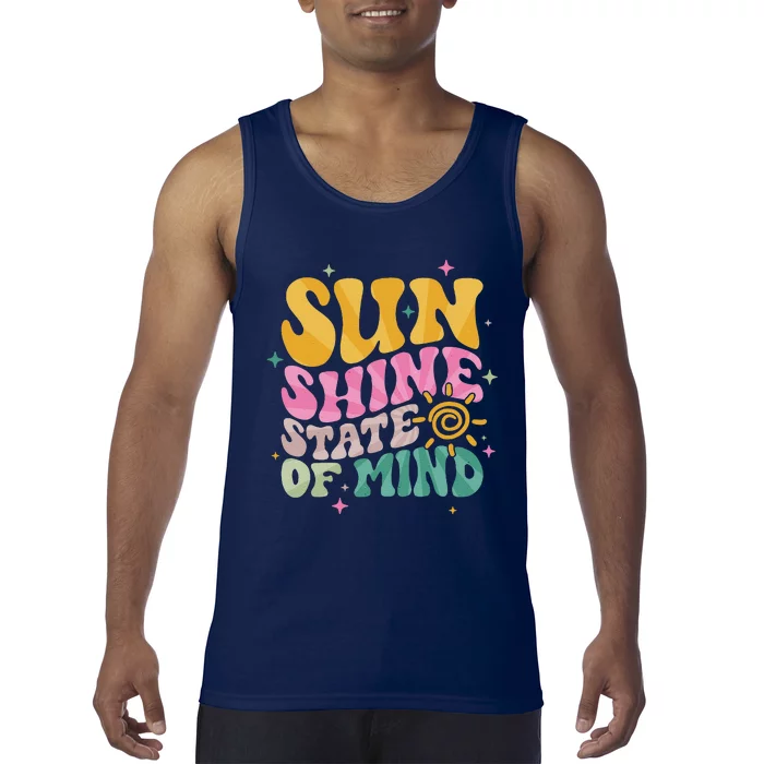 Groovy Sunshine State Of Mind Summer Break Vacation Tank Top