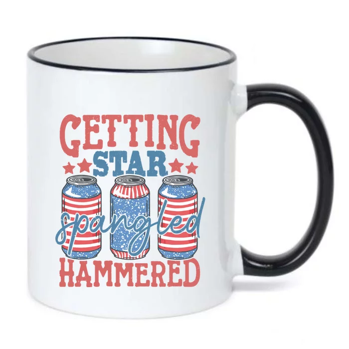 Getting Star Spangled Hammered 4th Of July Retro Style Beer Gift Black Color Changing Mug