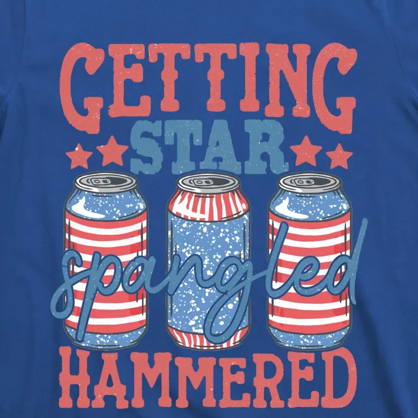 Getting Star Spangled Hammered 4th Of July Retro Style Beer Gift T-Shirt