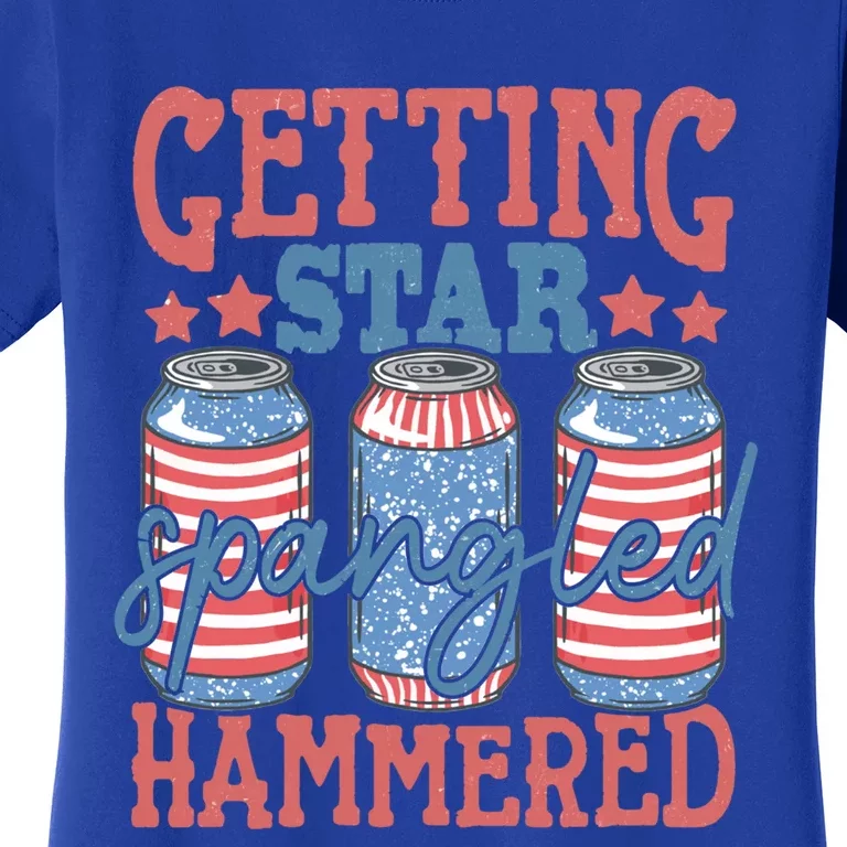 Getting Star Spangled Hammered 4th Of July Retro Style Beer Gift Women's T-Shirt