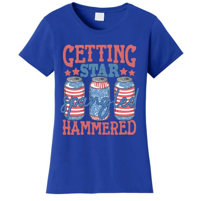 Getting Star Spangled Hammered 4th Of July Retro Style Beer Gift Women's T-Shirt