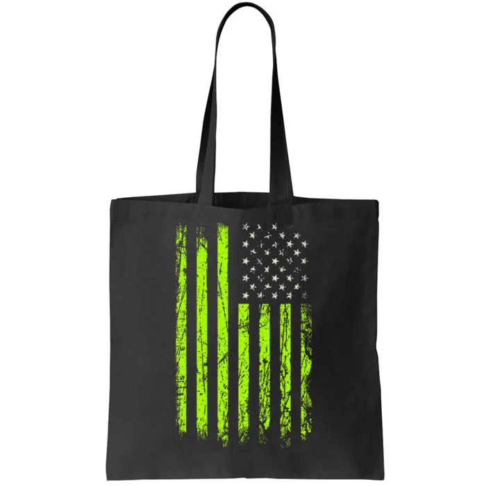 Green Stars & Stripes.American Usa Flag Green Color Tote Bag